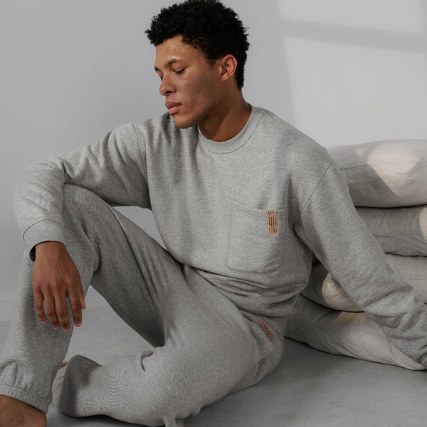 Lunya Loungewear - New Men's Silksweats in Napping Dove Heather - Shop Now